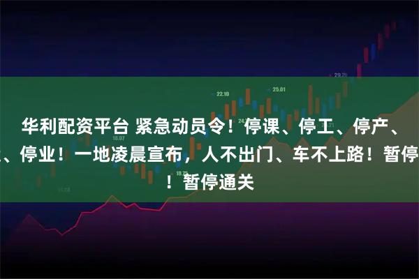 華利配資平臺 緊急動員令！停課、停工、停產(chǎn)、停運(yùn)、停業(yè)！一地凌晨宣布，人不出門、車不上路！暫停通關(guān)