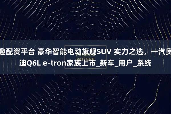 趣配資平臺 豪華智能電動旗艦SUV 實力之選，一汽奧迪Q6L e-tron家族上市_新車_用戶_系統(tǒng)